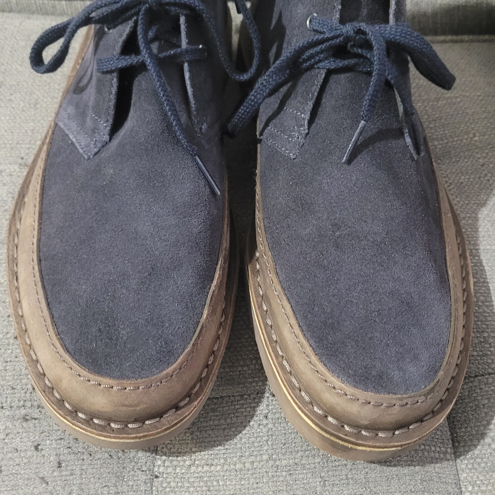 Clarks Navy and Brown Chukka Boots